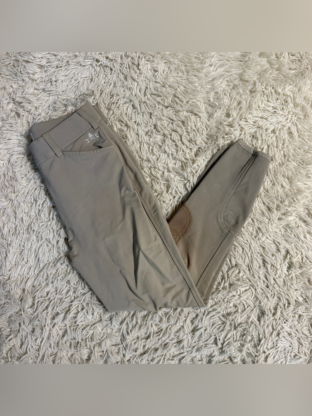 Child’s Size 14R Tan Camp Crossrail Knee Patch Horseback Riding Breeches